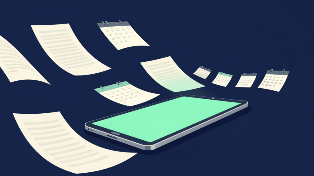 Documentos de papel transformándose en sistema digital ante el nuevo RD 2026
